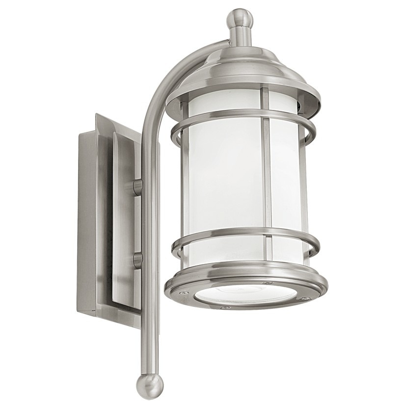 Aplica exterior Portici, EGLO, E27, Otel inoxidabil, sticla opal