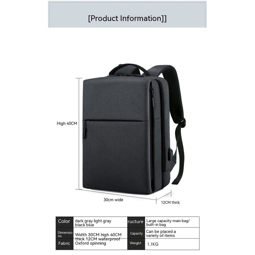 Rucsac laptop ZYBLSSBB 15 inch impermeabil multifunctional 20-35L negru