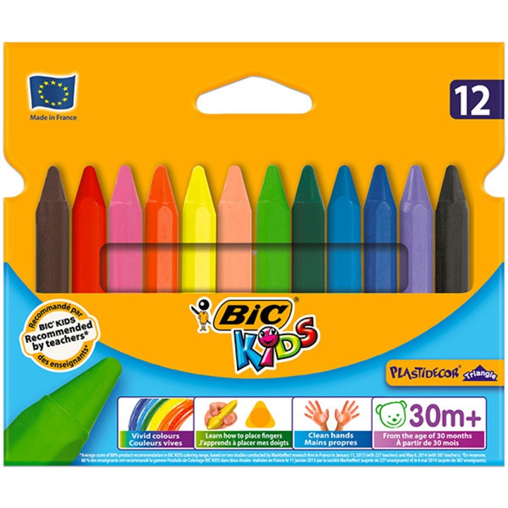 BIC Kids háromszög alakú zsírkréta - 12 darabos