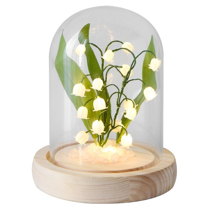 Lampa de masa ZYBLSSBB lacramioare sticla rosu 20x30cm