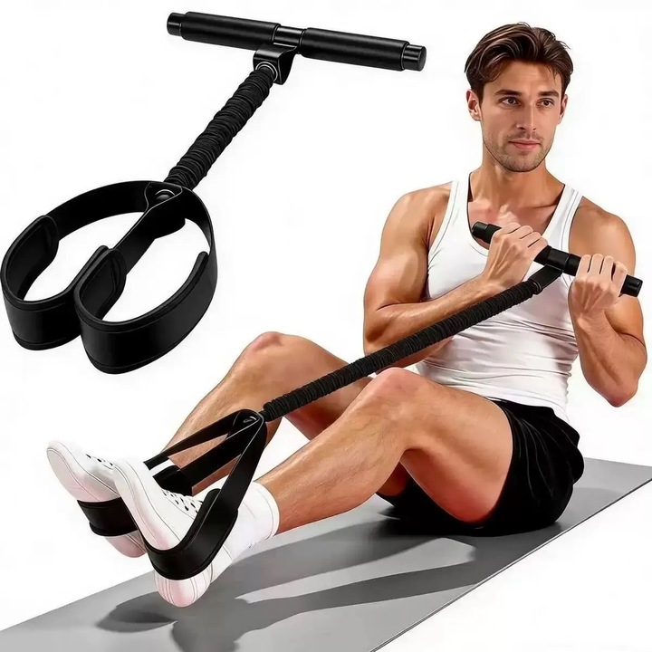 75 lb-os multifunkcionális ellenállási szalag lábpedállal, otthoni fitnesz edző has-, derék-, láb-, karizom edzéshez, alakformáláshoz