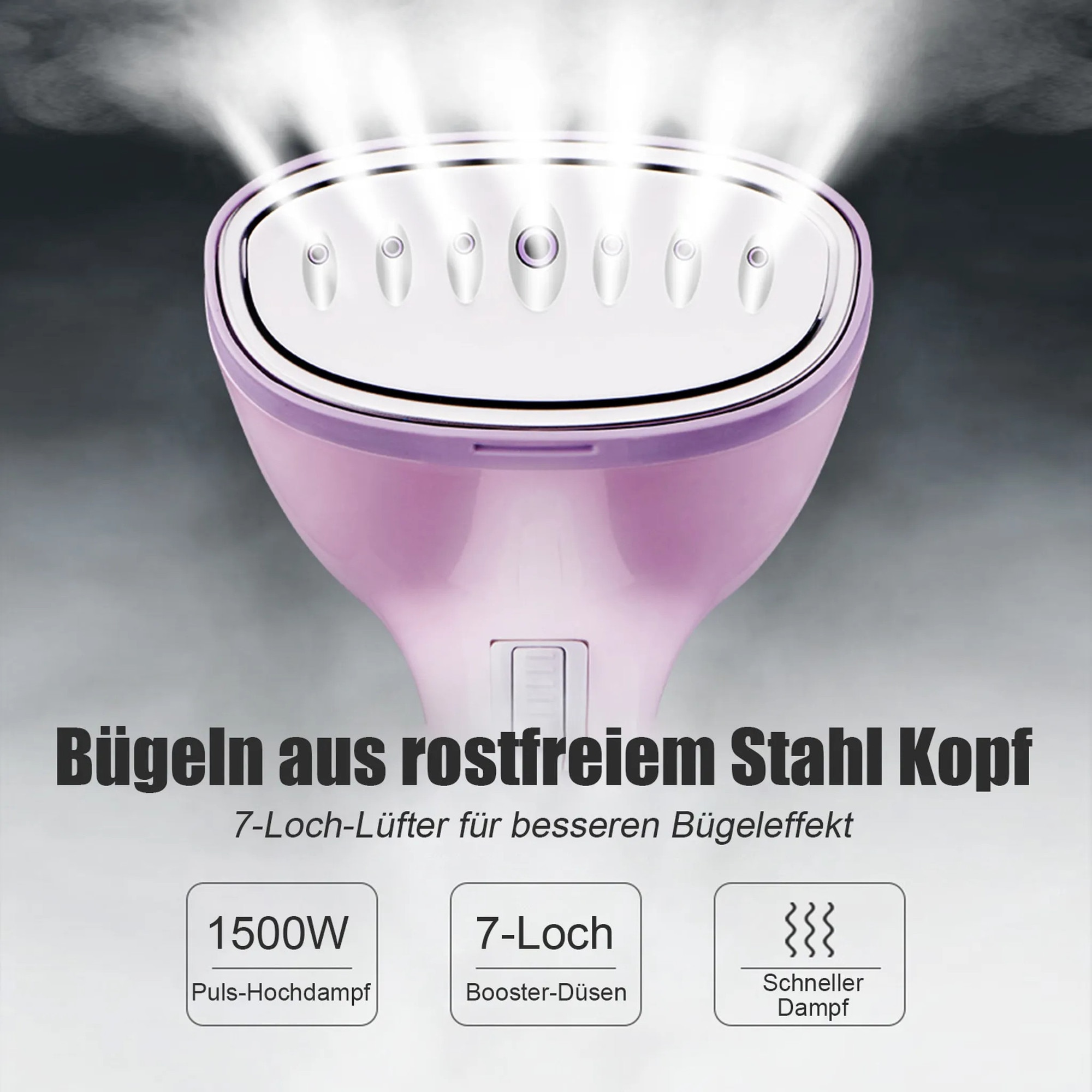 Fier de calcat cu abur ZYBLSSBB, 1500W, 350ml, portabil, 13x28cm