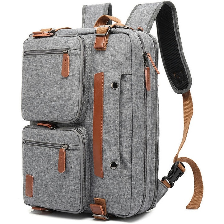 Rucsac laptop ZYBLSSBB nylon gri multifunctional