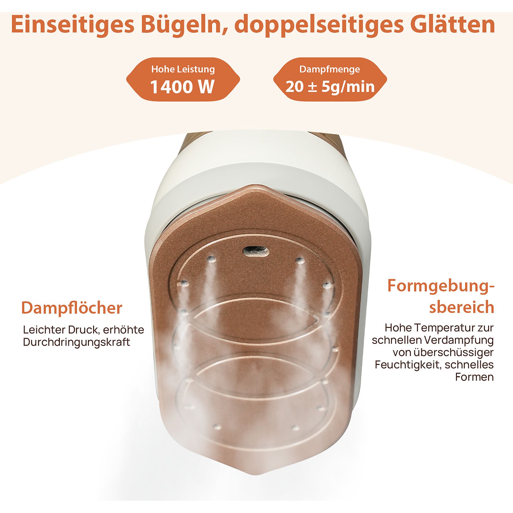 Fier de calcat cu abur 2 in 1 ZYBLSSBB multifunctional alb 180ml