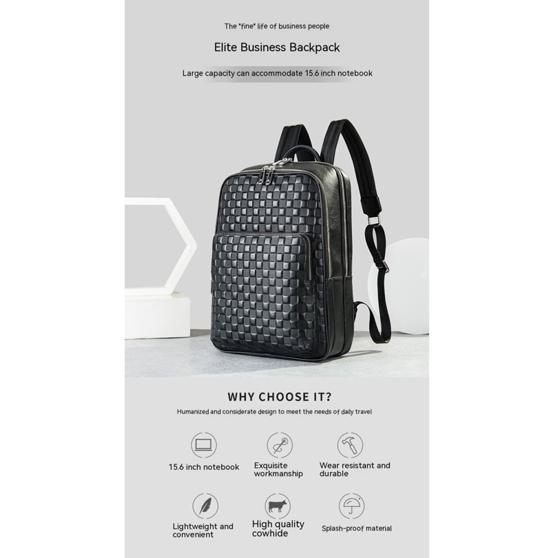 Rucsac laptop ZYBLSSBB piele negru mare capacitate