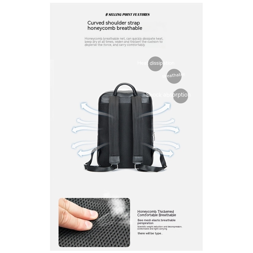 Rucsac laptop ZYBLSSBB piele negru mare capacitate