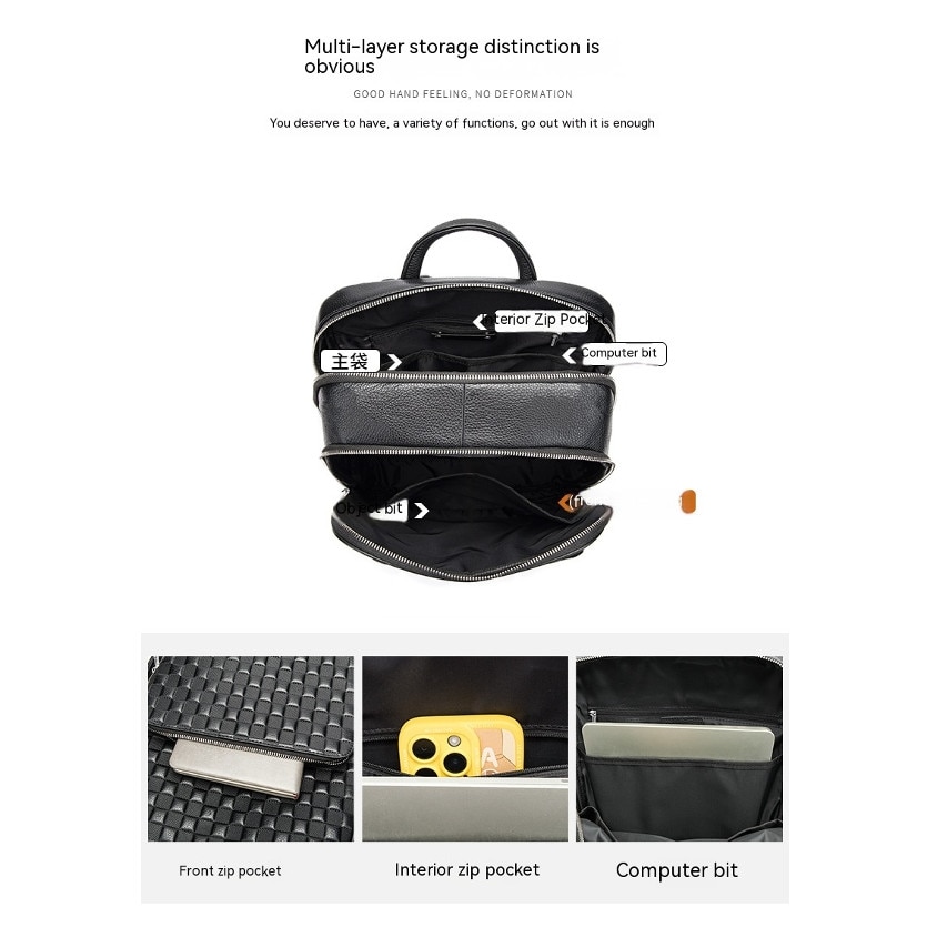 Rucsac laptop ZYBLSSBB piele negru mare capacitate
