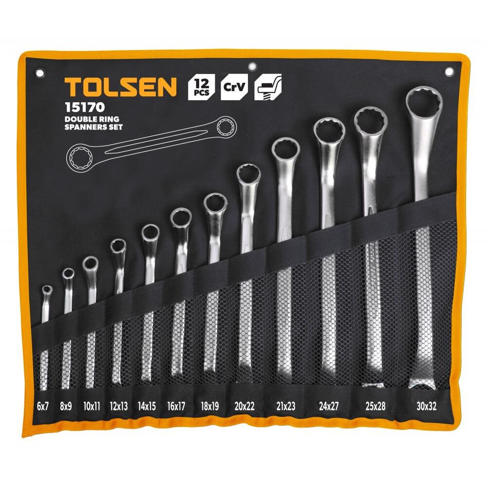 Set (12 buc) 6-32mm chei inelare duble TOLSEN - PROFESIONALE