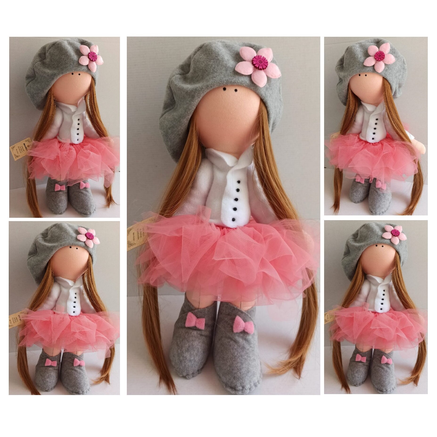 Papusa Biloo Doll Mirela - Model Unicat - Creatie handmade - dimensiune 43 cm