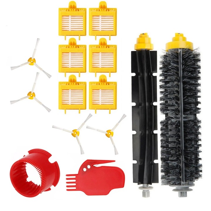 Set accesorii pentru aspirator robot YANYXR, perii si filtre, galben, 195x50mm 195x30mm 61x45mm