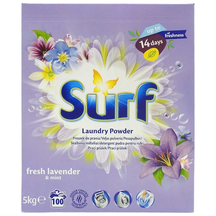 Surf Mosópor 5 kg Levendula 100 mosás