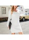Rochie pulover bodycon maneca lunga nod rasucit alb