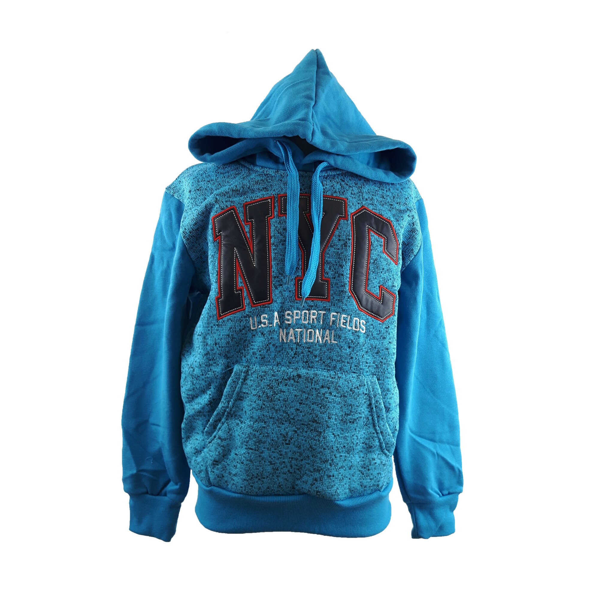 Bluza sport cu gluga turcoaz pentru baieti