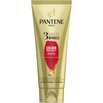 Balsam Pantene Pro-V Color Protect 3 Minute Miracle pentru par vopsit, 200 ml Balsam Pantene Pro-V Color Protect 3 Minute Miracle pentru par vopsit, 200 ml