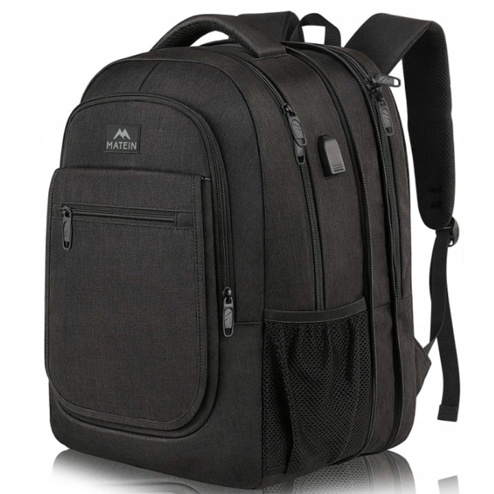Rucsac Matein 1364 extensibil 36.8L negru USB 45x32x20cm