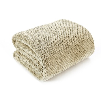 Patura Cocolino moale gofrata punga cadou 200X230cm maro Gia34 Patura Cocolino moale gofrata punga cadou 200X230cm maro Gia34