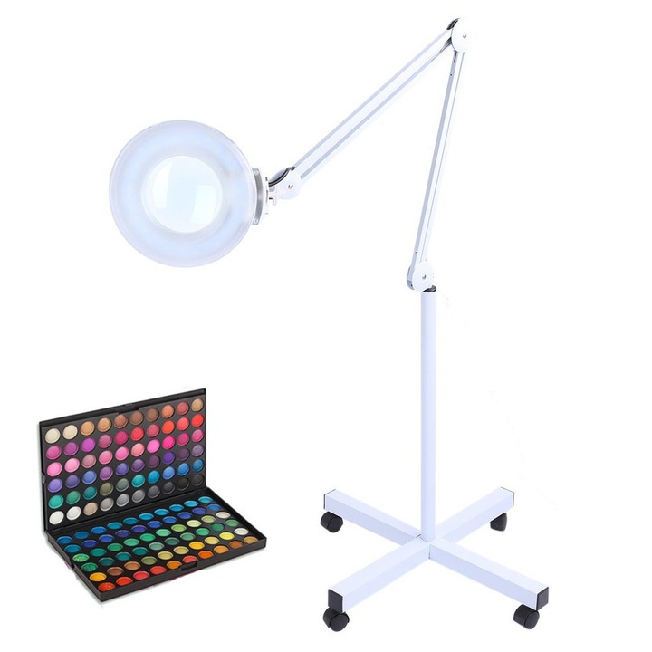 Set Cosmetica Lampa UV de Cosmetica Portabila cu Lupa Neon Lumina Led Alba + Trusa Machiaj
