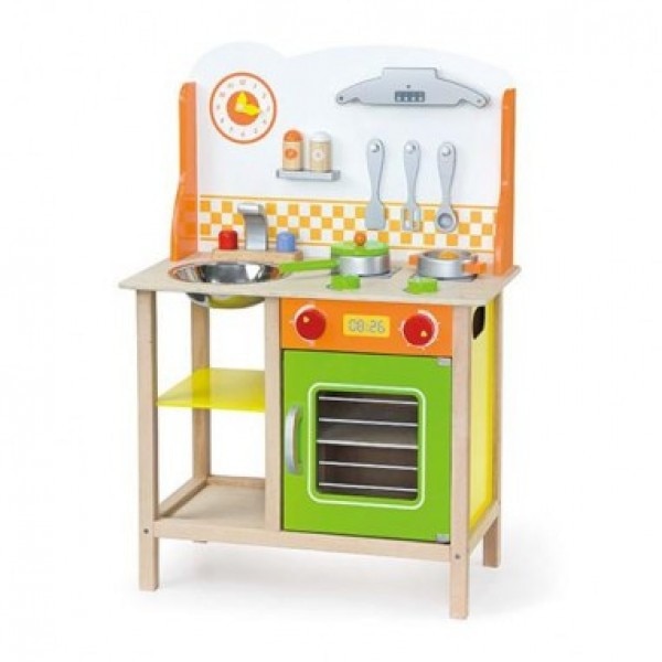 Bucatarie verde cu accesorii, lemn, Viga