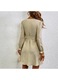 Rochie dama, maneci bufante, bej, poliester