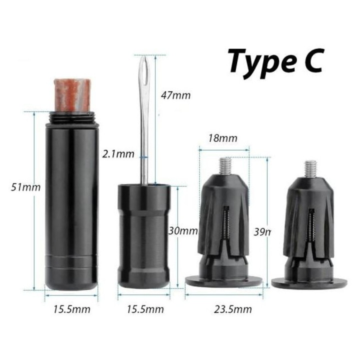 Set reparare anvelope tubeless pentru bicicleta MTB si sosea, multicolor, universal