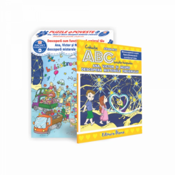 Puzzle és könyv szett - Anna, Viktor és Neuro felfedezik az agy titkait