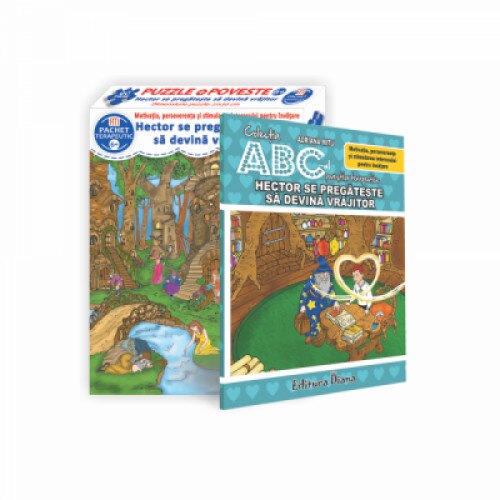 Set puzzle si carte - Hector se pregateste ss devina vrajitor