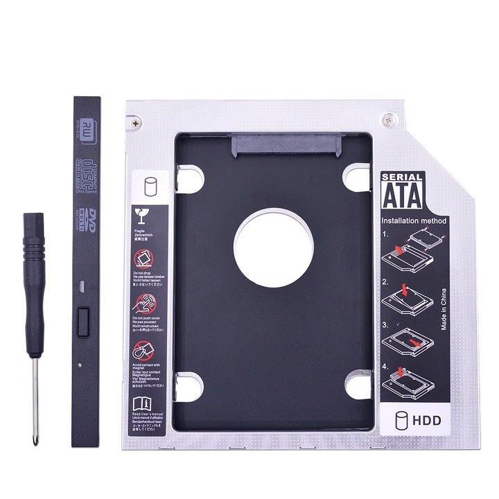 Оптично устройство Cubis, 9,5 мм, rack caddy твърд диск за лаптоп, добавете HDD/SSD към лаптопа, SATA - SATA интерфейс