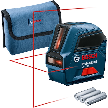 Nivela laser cu linii Bosch Professional GLL 2-10, 10 m, ± 0.3 mm/m precizie, 650 nm dioda laser, IP 54, ± 4° domeniu de autonivelare