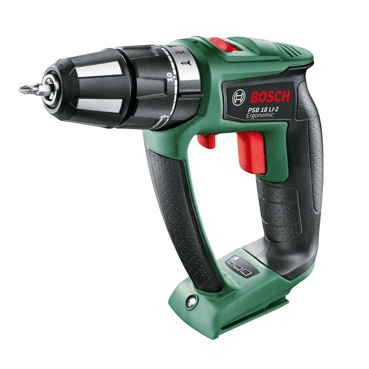 Bosch PSB 18 LI-2 Ergonomic fúró-csavarozó, 18V, 2 erősségi fokozat, akkumulátor nélkül