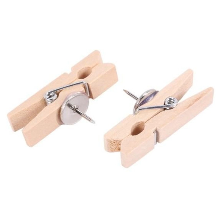 Комплект 50 дървени карфици за коркова дъска, кафяви, 1.5x1.5см