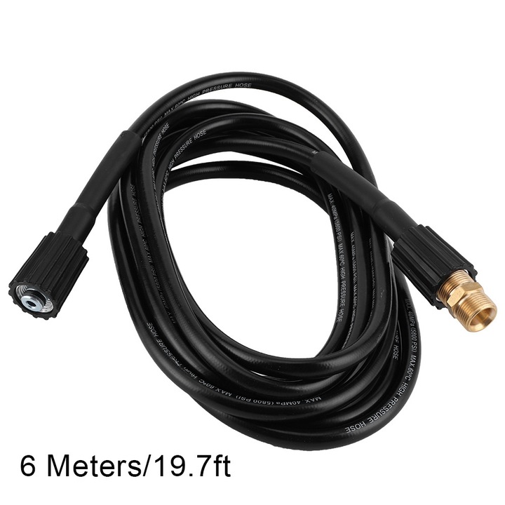 Furtun pentru aparat de spalat cu presiune 5800PSI 6m negru