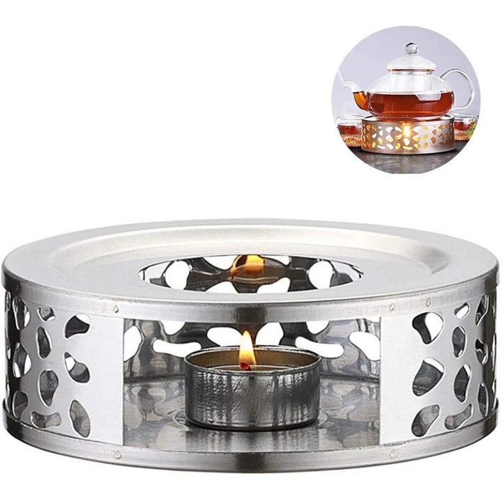 Suport ceainic YANYXR inox argintiu 15x15x5cm