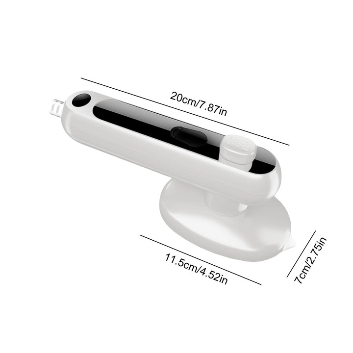 Fier de calcat portabil YANYXR, vertical, abur, 20x7x11.5cm, alb