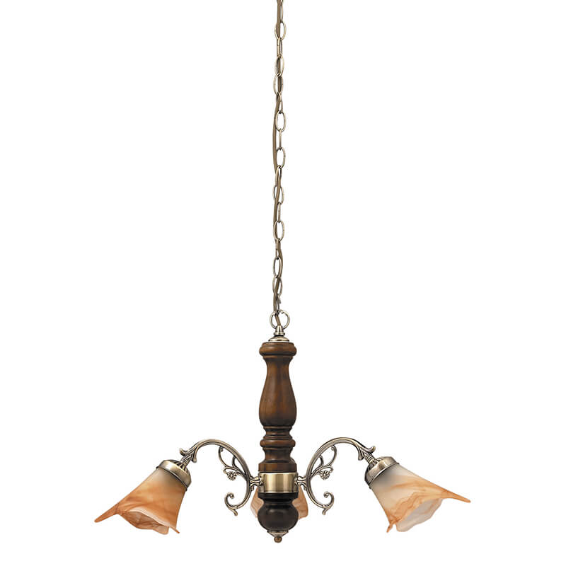 Candelabru Rustic Rabalux, 3 brate, E14, 3x40W, Bronz/Nuc
