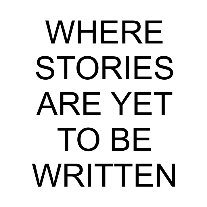 Sticker perete Wall Art negru "Where stories are yet to be written" - 80 x 92 cm