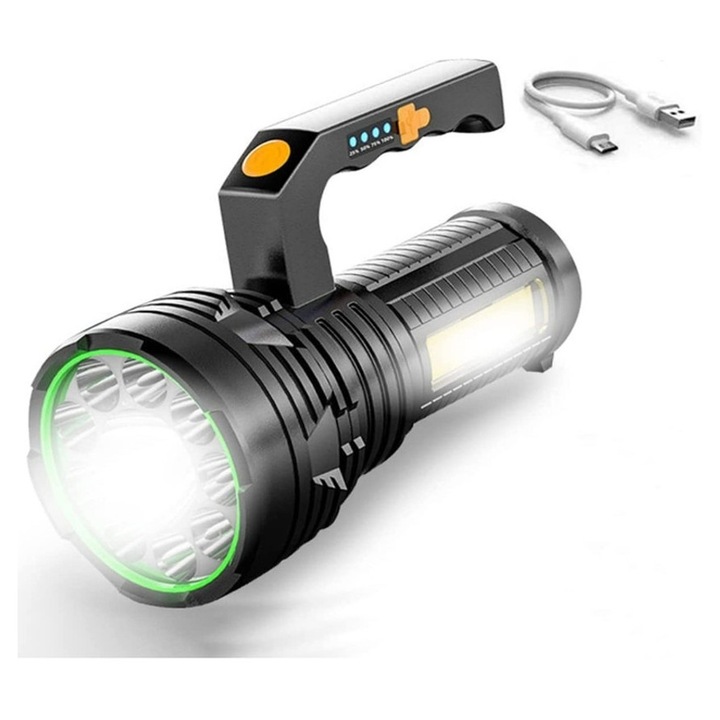 Lanterna laterala ZYBLSSBB Xph99 10000 lumeni rezistenta la apa negru