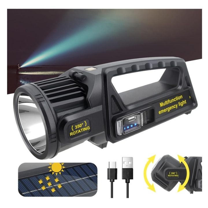 Lanterna ZYBLSSBB BISBUS 1000000 lumeni 9 moduri negru