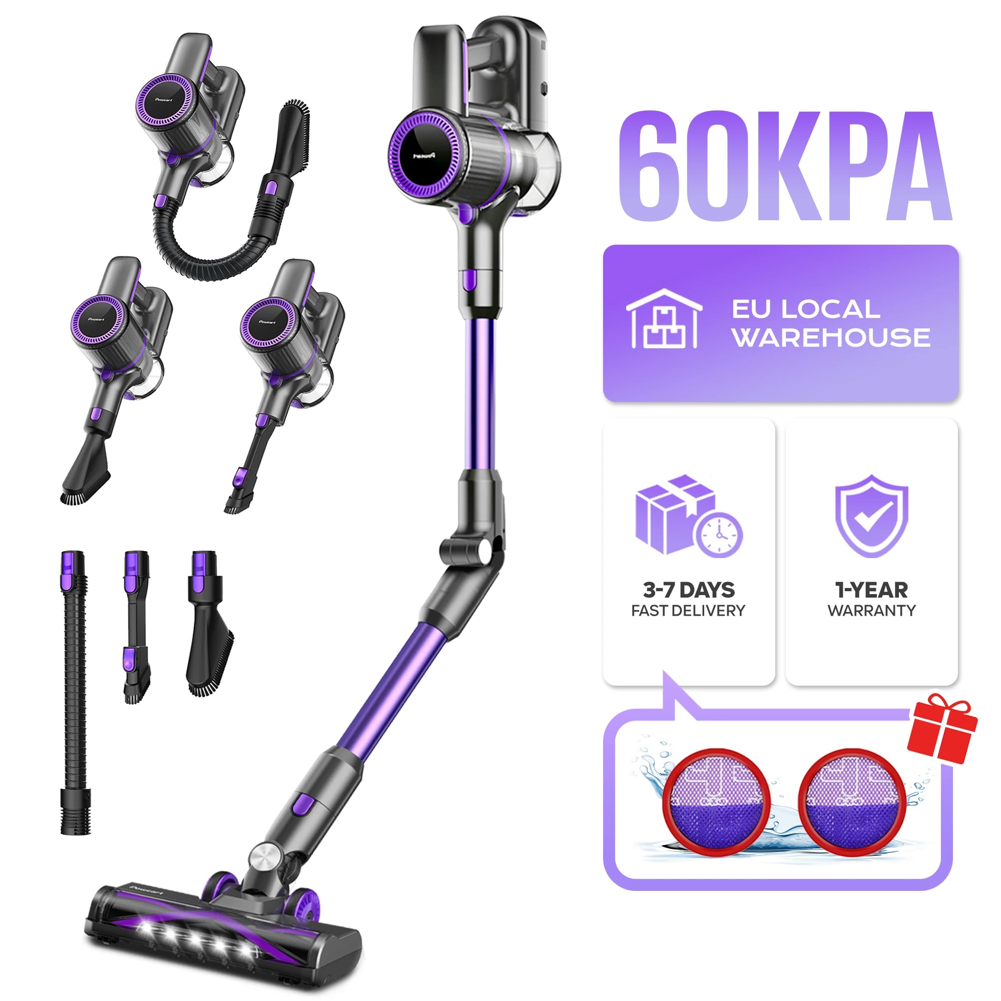 Aspirator 60KPa 50min autonomie mov 1L 180Flex
