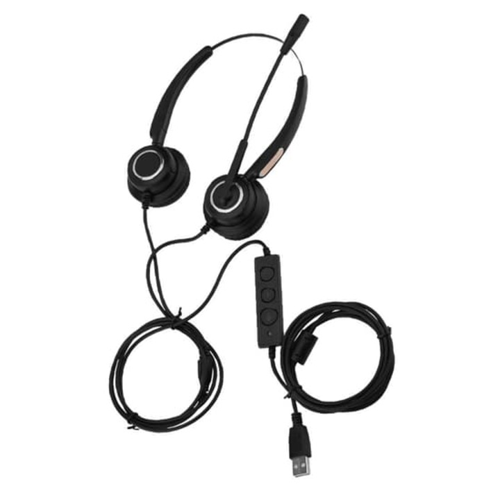 Casti PC с микрофон с шумопотискане, леки, USB