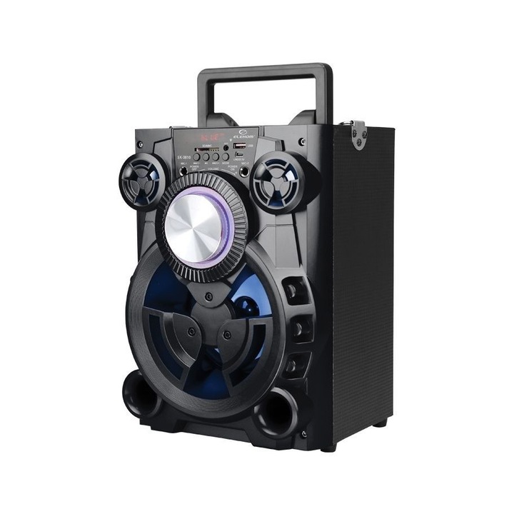 Преносима тонколона Elekom EK-0810, Караоке функция, LED осветена, Черна