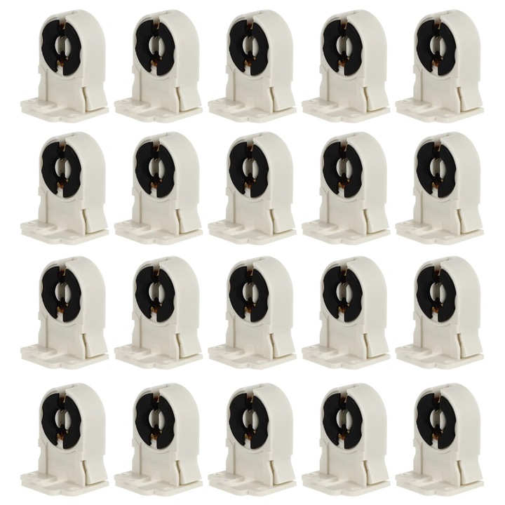 Suport lampa (tombstone) non-shunted YANYXR BCS3562134, compatibil T8/G13, 250V 2A, ABS/PC, alb, 20 buc