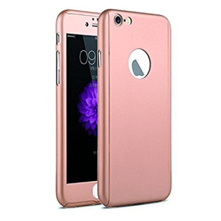 Калъф MyStyle за Apple iPhone 7, FullBody Rose-Gold 360 с включено стъклено фолио