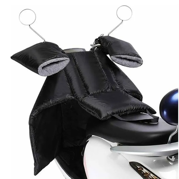 Protectie universala pentru picioare scuter LR-20260824-28829, impermeabila, termoizolanta, cu manusi reflectorizante, negru