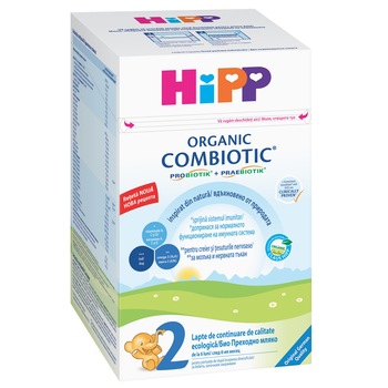 Lapte de continuare Hipp 2 organic combiotic, 800 g, de la 6 luni Lapte de continuare Hipp 2 organic combiotic, 800 g, de la 6 luni