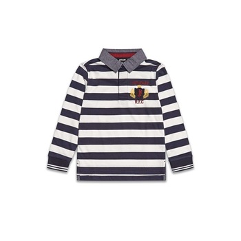 Tricou polo cu maneca lunga, Riot Club, Alb/Bleumarin Tricou polo cu maneca lunga, Riot Club, Alb/Bleumarin