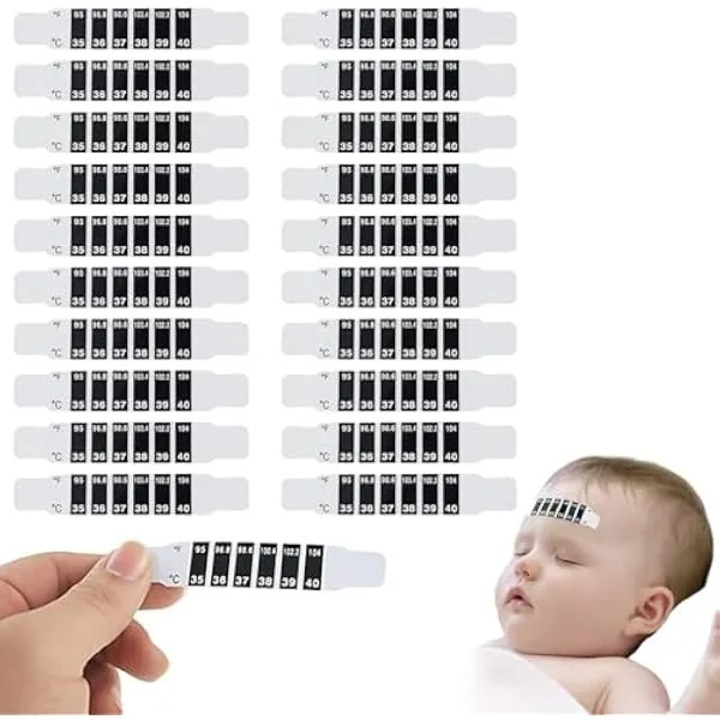 Benzi hőmérő homlokra, újrahasználható, 20 db, többszínű