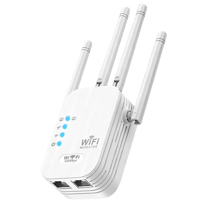 YANYXR WiFi bővítő 8470 négyzetláb, kétsávos, fehér, 1200Mbps