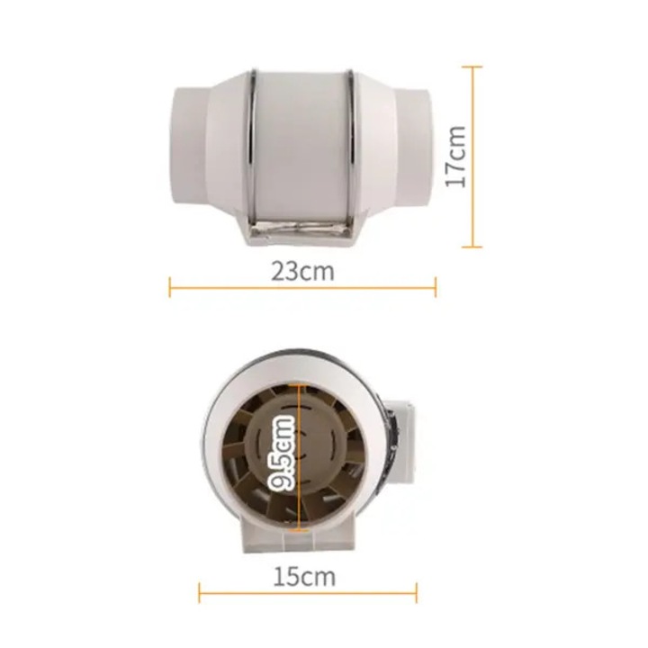Канален вентилатор 100 мм STALVA-CJ-K0502-20260818-7873, 35 W, 220 V 50 Hz, 220 m³/h, IPX2, бял