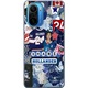 Husa transparenta pentru Xiaomi Poco F3 PRE-CJk0515-26-0731-3201, design collage sportiv cu tricou de hochei si decoratiuni albastre, suport incarcare wireless, multicolor