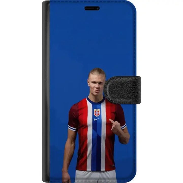 Husa portofel pentru Nothing Phone (3a) Pro PRE-CJk0515-26-0731-4375, design Erling Haaland in tricou Norvegia, albastru, inchidere magnetica, buzunare pentru carduri